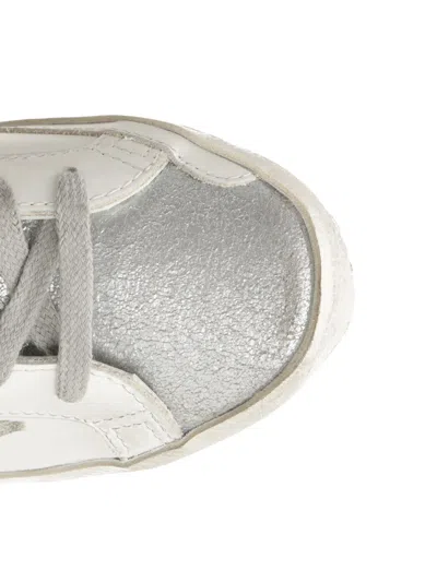 Golden Goose Super-star Leather Upper And List Suede Star Laminated Suede Toe And Heel Sneakers White In Neutral