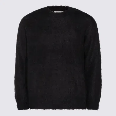 Auralee Cozy Long Sleeve Crew Neck Sweater In Black