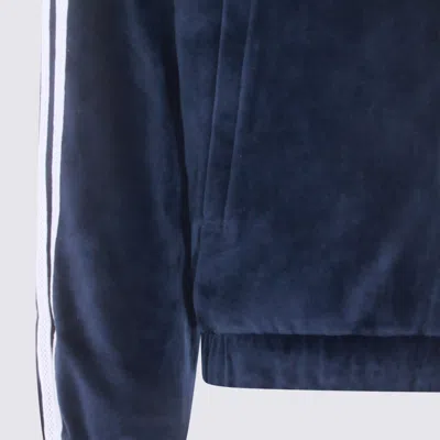 Adidas Originals Chenille Sweatshirt With Iconic Side Stripes In Blue