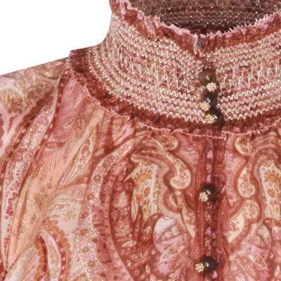 Zimmermann Wanderlust Frill Short-sleeve Blouse In Multi