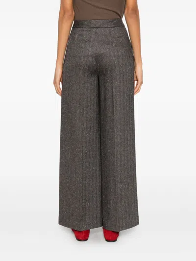 Via Masini 80 Trousers Brown In Brown