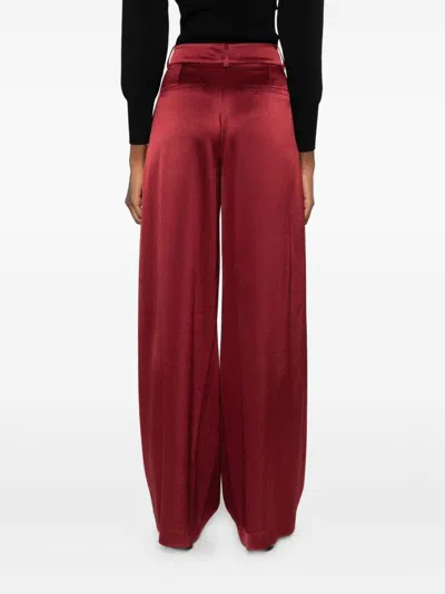Alice And Olivia Trousers Brown In Burgundy