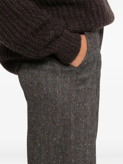 Via Masini 80 Trousers Brown In Brown