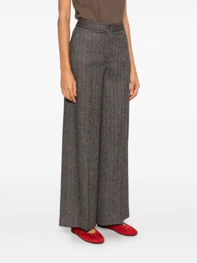Via Masini 80 Trousers Brown In Brown