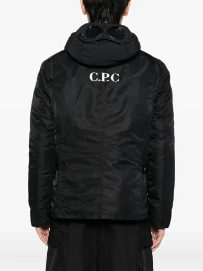 Junya Watanabe Comme Dg X C.p. Company: Double-layer Down Jacket With Goggle Lenses In Black