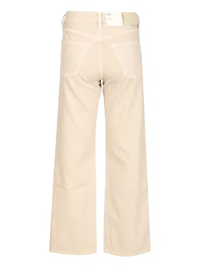 Citizen Of Humanity “lindz Easy Straight" Twill Trousers Beige In Neutral