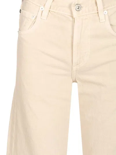 Citizen Of Humanity “lindz Easy Straight" Twill Trousers Beige In Neutral