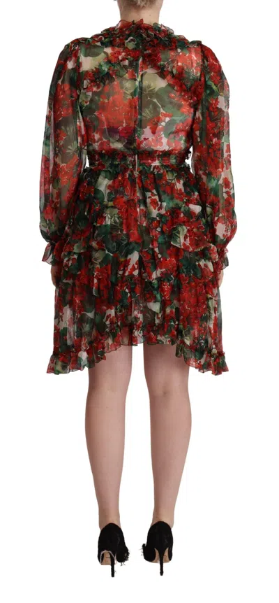 Dolce & Gabbana Multicolor Red Floral Silk Long Maxi Women's Dress In Multi