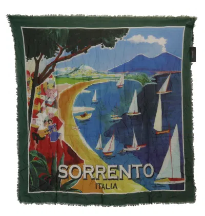 Dolce & Gabbana Multicolor Sorrento Dg Shawl Fringe Scarf In Black