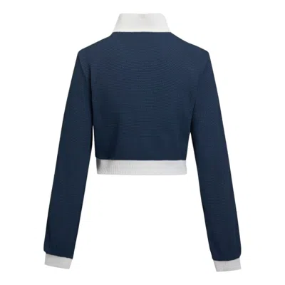 Adidas Originals (wmns) Adidas Crop Track Top Slim Fit Jacket Asia Sizing 'night Indigo' In Multi