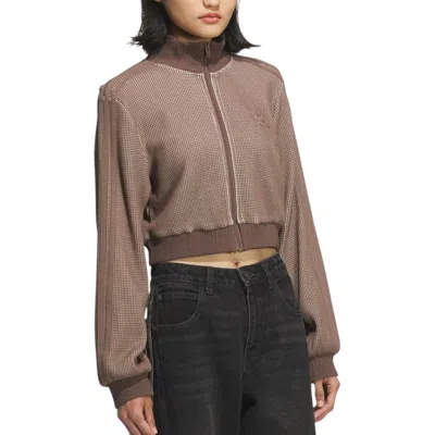 Adidas Originals (wmns) Adidas Crop Track Top Slim Fit Jacket Asia Sizing 'sand Strata' In Brown