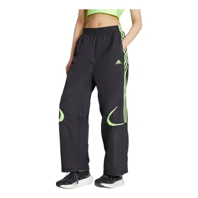 Adidas Originals (wmns) Adidas Teamgeist Oversized Track Pants 'black Signal Green' In Multi