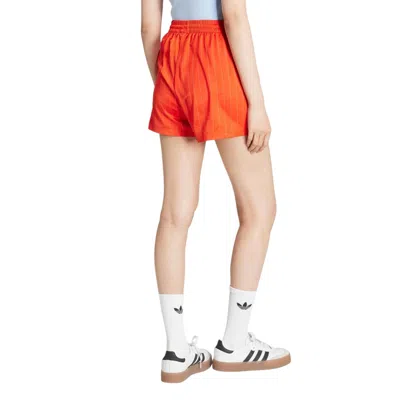 Adidas Originals (wmns) Adidas Pinstripe Satin Shorts 'bold Orange' In Red