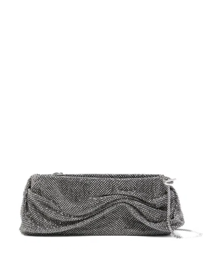 Benedetta Bruzziches Clutch With Chain Shoulder Strap In Gray
