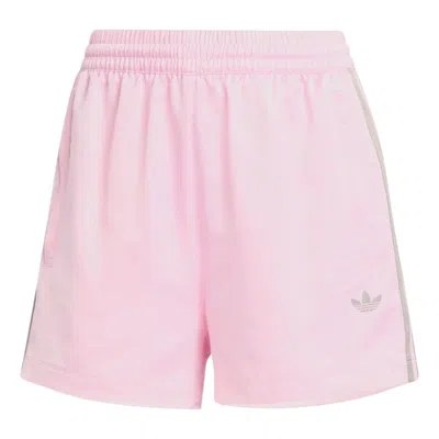 Adidas Originals Adidas 3-stripes Pinstripe Satin Shorts In Pink