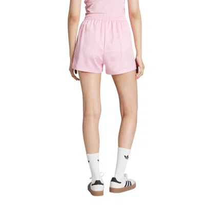 Adidas Originals Adidas 3-stripes Pinstripe Satin Shorts In Pink