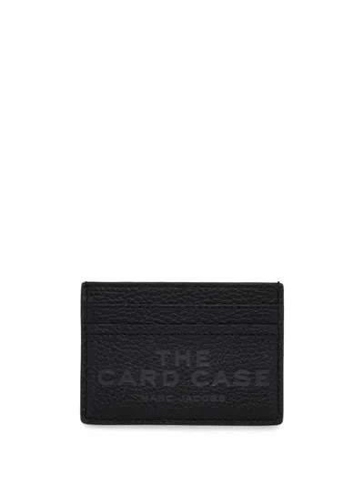 Marc Jacobs The Card Case Grained Leather Card Holder In Black