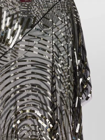 Pucci Long Dress With Sheer Overlay And Sequins In Black