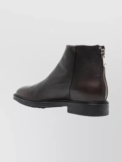 Paul Smith Mens Ankle Boots Leather Round Toe In Brown