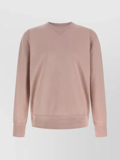 Isabel Marant Crew Neck Sweatshirt Featuring Ribbed Cuffs In Pink