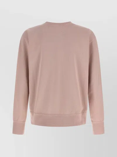 Isabel Marant Crew Neck Sweatshirt Featuring Ribbed Cuffs In Pink