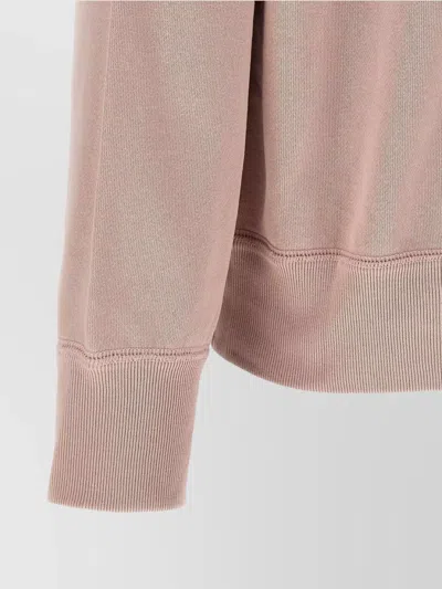 Isabel Marant Crew Neck Sweatshirt Featuring Ribbed Cuffs In Pink