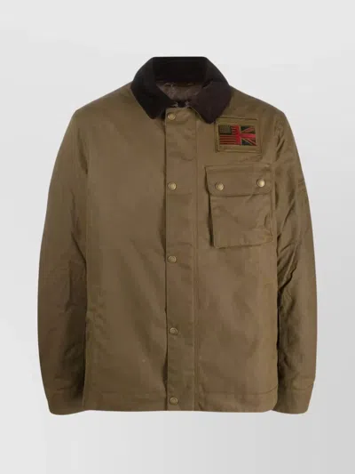 Barbour International Utility Jacket With Long Sleeves And Pockets In Brown