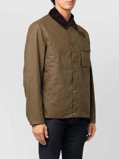 Barbour International Utility Jacket With Long Sleeves And Pockets In Brown