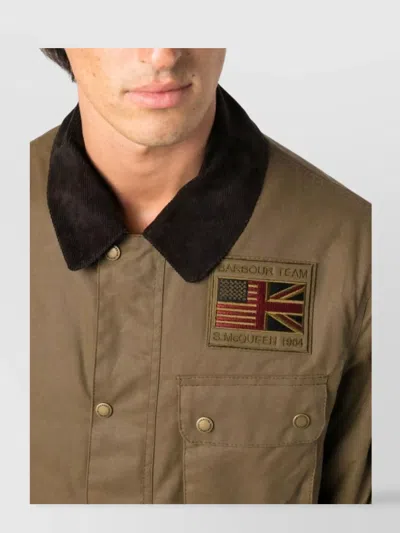 Barbour International Utility Jacket With Long Sleeves And Pockets In Brown