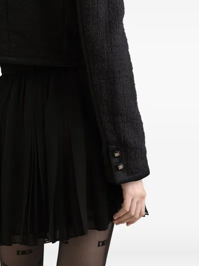 Dolce & Gabbana Cotton And Viscose Blazer With Animalier Print Lining In Black