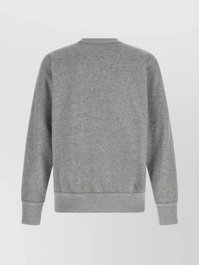 Isabel Marant Ribbed Cuff Long Sleeve Crew Neck Sweatshirt In Gray