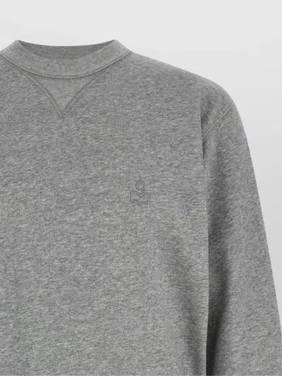 Isabel Marant Ribbed Cuff Long Sleeve Crew Neck Sweatshirt In Gray