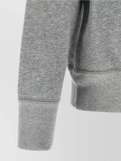 Isabel Marant Ribbed Cuff Long Sleeve Crew Neck Sweatshirt In Gray