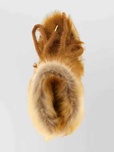 Fendi Chic Ankle Boots Featuring Fur Detailing In Burgundy