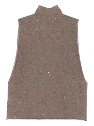 Antonelli Domiziano Embellished Top In Brown