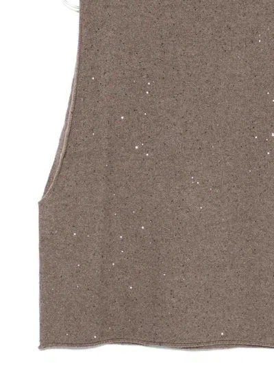 Antonelli Domiziano Embellished Top In Brown