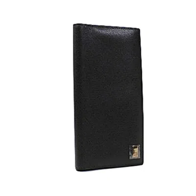 Pre-owned Dunhill Black Leather Long Bill Wallet (bi-fold) ()