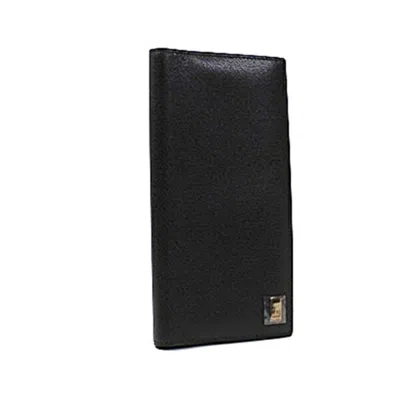 Pre-owned Dunhill Black Leather Long Bill Wallet (bi-fold) ()