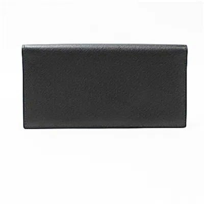 Pre-owned Dunhill Black Leather Long Bill Wallet (bi-fold) ()