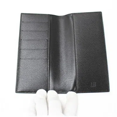 Pre-owned Dunhill Black Leather Long Bill Wallet (bi-fold) ()