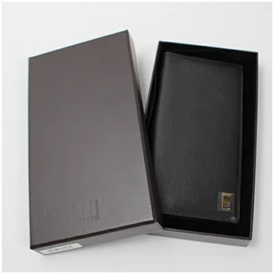 Pre-owned Dunhill Black Leather Long Bill Wallet (bi-fold) ()