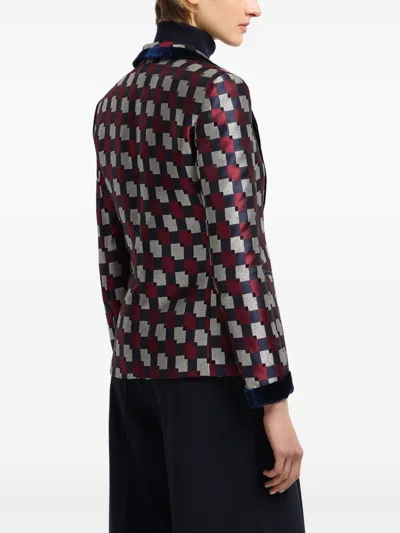 Emporio Armani Pattern-printed Single-breasted Blazer In Multi