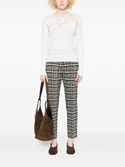 Ermanno Scervino Women's Lace-insert Long-sleeve Top In White