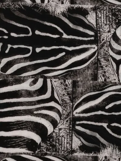 Faliero Sarti Zebra Stole In Collaboration With Peter Beard Studio Accessories In Black