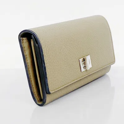 Pre-owned Fendi Brown Leather Long Wallet (bi-fold) ()