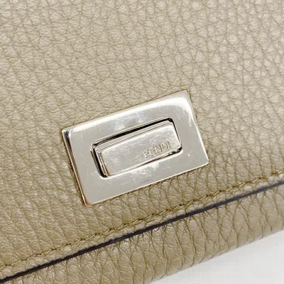 Pre-owned Fendi Brown Leather Long Wallet (bi-fold) ()