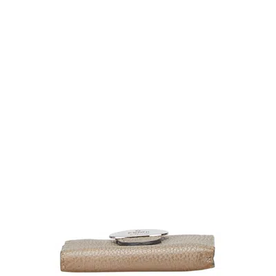 Pre-owned Fendi Selleria Champagne Gold Leather Wallet (bi-fold) ()