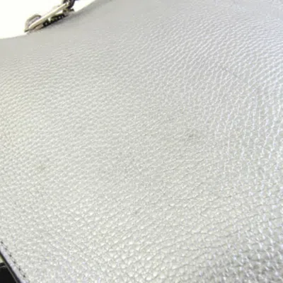 Pre-owned Fendi Selleria Silver Leather Backpack ()