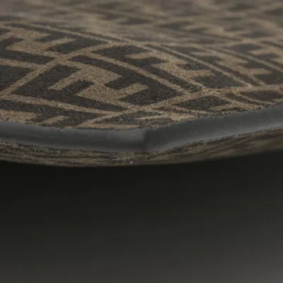Pre-owned Fendi Zucca Brown Leather Clutch Bag ()