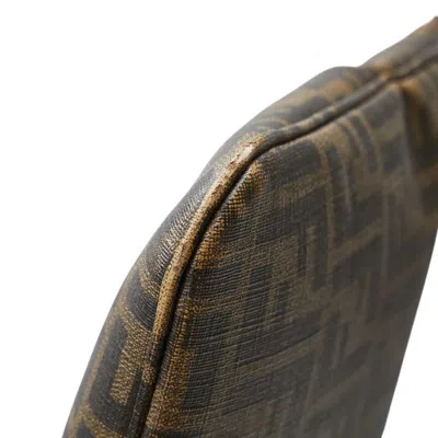 Pre-owned Fendi Zucca Khaki Brown Pvc Leather Shoulder Bag ()